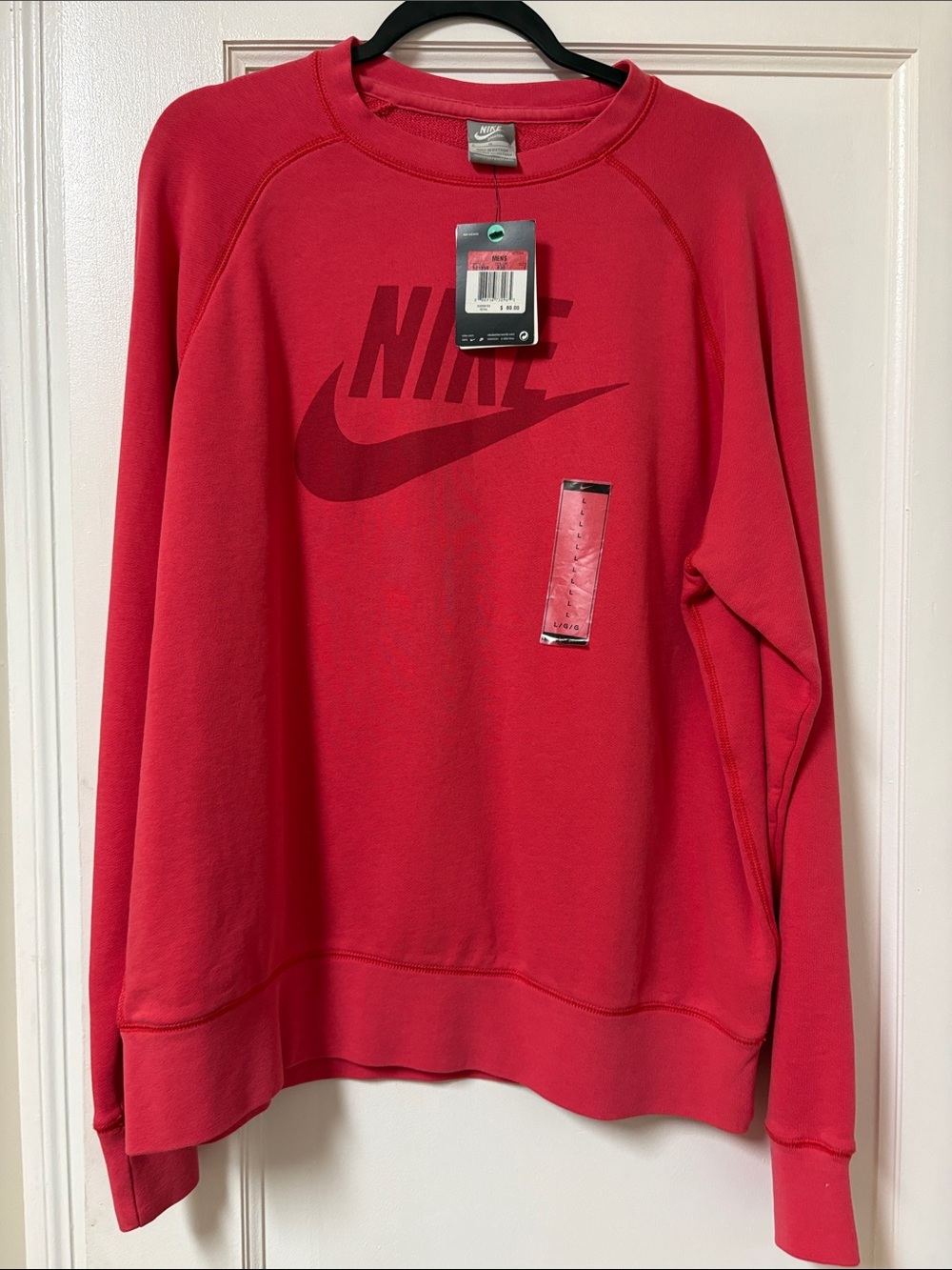 Nike Red Pullover Sweatshirt with Swoosh Graphic